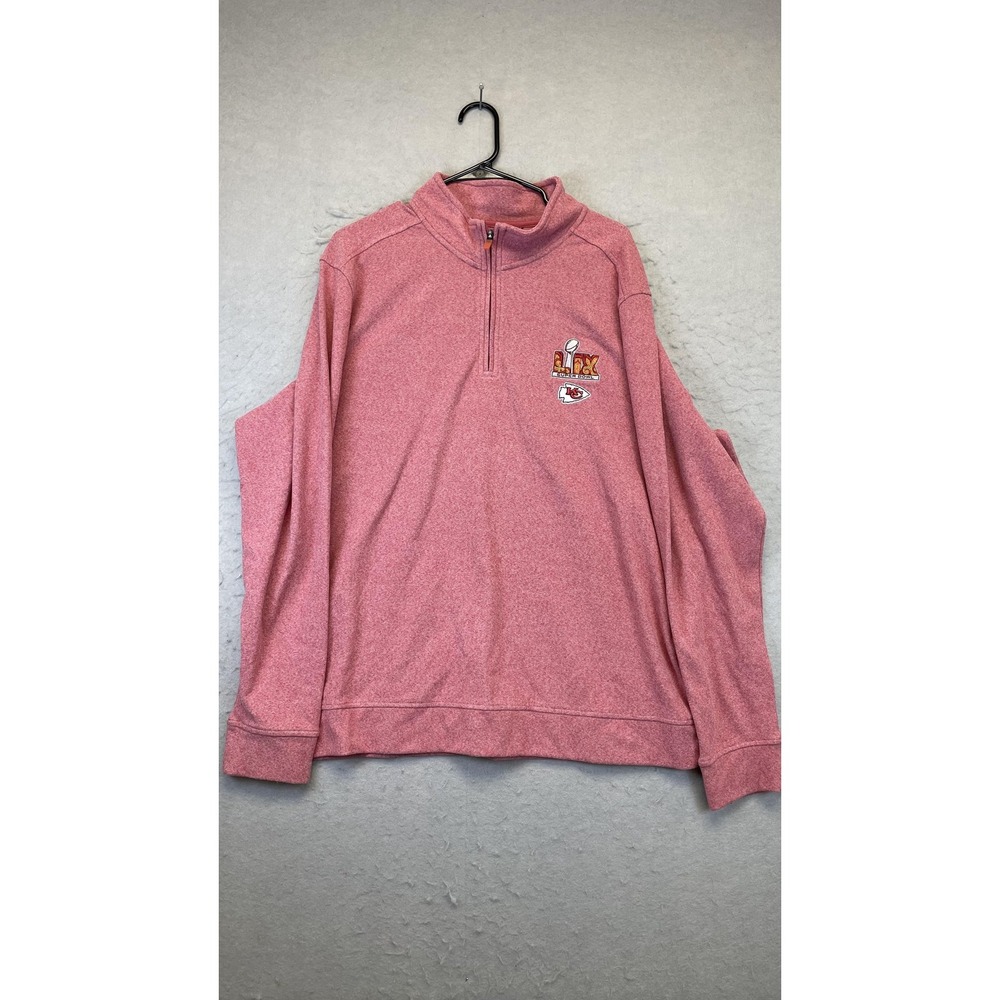 Kansas City Chiefs Sweater‎ Mens XL Red NFL Football Super Bowl LIV Quarter Zip
